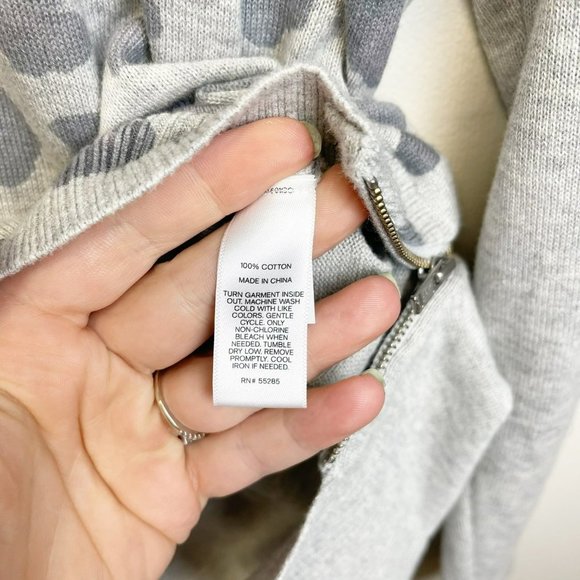 EXPRESS Gray Hi-Low V-Neck Oversized Dolman Leopard Cardigan Zippers Size M - Picture 8 of 11